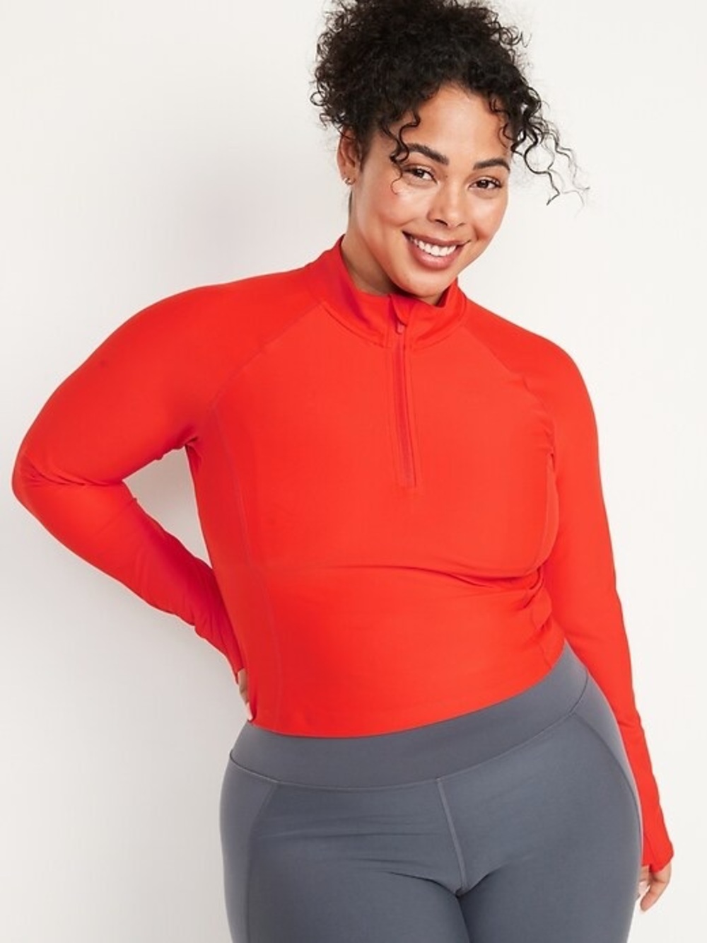 NWT Old Navy Active PowerSoft Cropped Quarter-Zip Red Plus Size 4X (Tagged 3X)📝